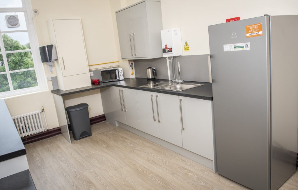 Shared kitchen at Room and Power in Padiham